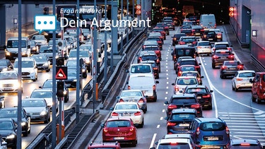 Der Verkehr staut sich im Berufsverkehr am Morgen am Tunnel Heckenstallerstraße auf dem Mittleren Ring in München.  | Bild: dpa-Bildfunk/Matthias Balk